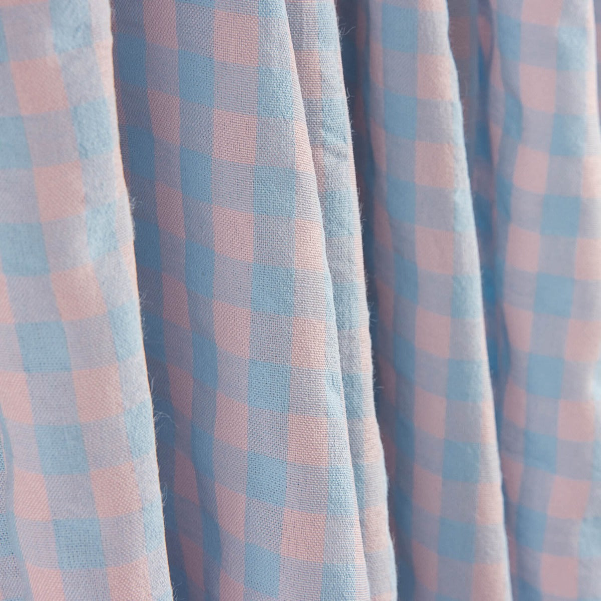 Seersucker Vichy Cotton Blend – Soft Blue y Pink - Ribes y Casals