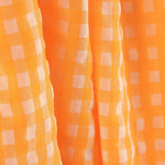 Batista Seersucker Vichy Naranja Flúor - Ribes y Casals