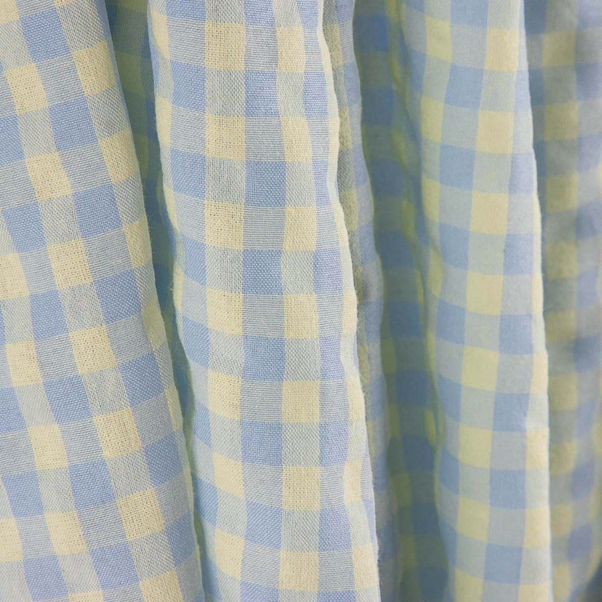 Seersucker Vichy Cotton Blend – Soft Green y Blue - Ribes y Casals