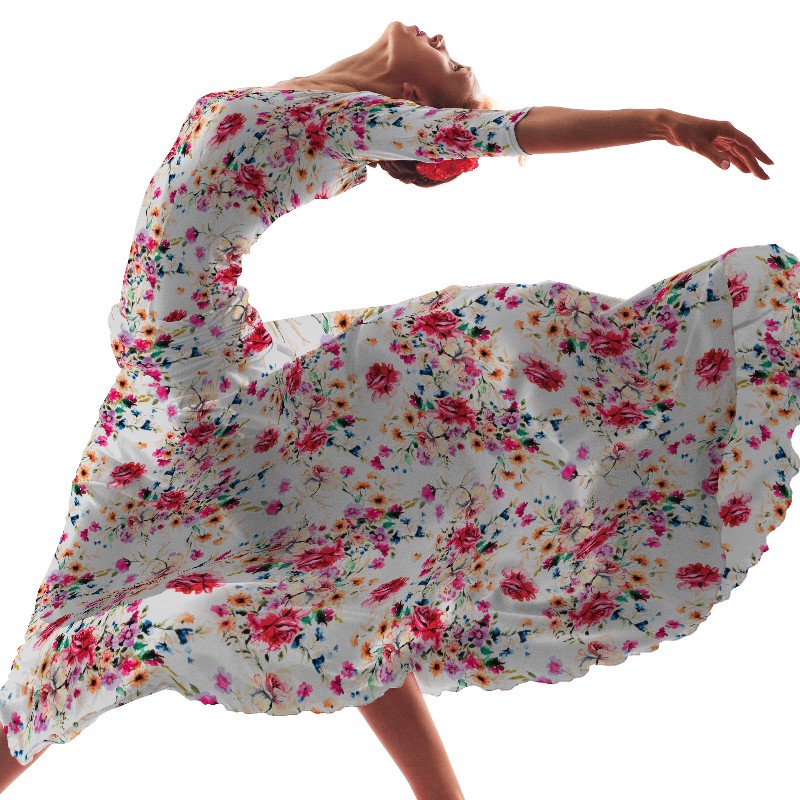 Bistretch Floral White - Ribes y Casals