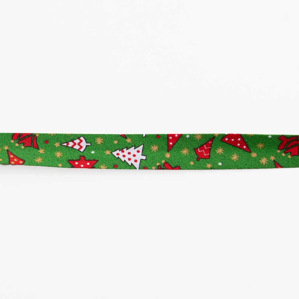 Green Christmas Tree Bias Tape 18mm - Ribes y Casals