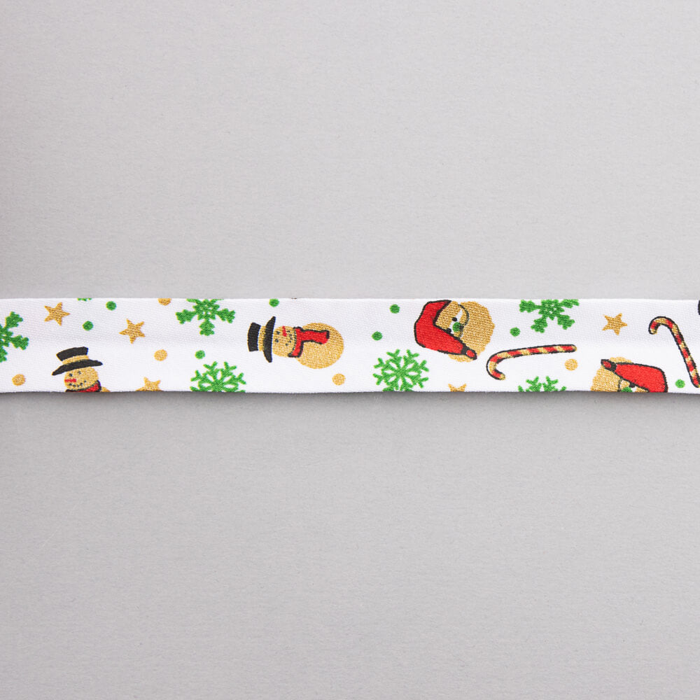 White Christmas Dolls Bias Tape 18mm - Ribes y Casals