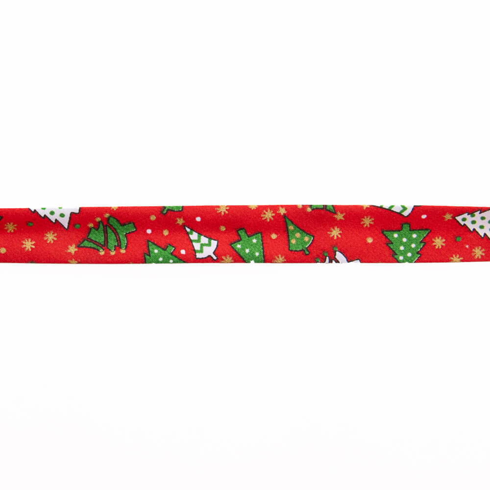Red Christmas Tree Bias Tape 18mm - Ribes y Casals