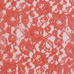 Lace Reembroidered Flowers Coral - Ribes y Casals