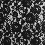Lace Reembroidered Flowers Black - Ribes y Casals