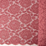 Dusty Pink Lace with Floral Pattern in Spandex - Ribes y Casals