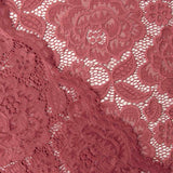 Dusty Pink Lace with Floral Pattern in Spandex - Ribes y Casals