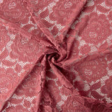 Dusty Pink Lace with Floral Pattern in Spandex - Ribes y Casals