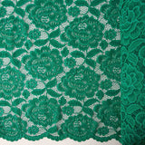 Green Lace with Floral Pattern in Spandex - Ribes y Casals