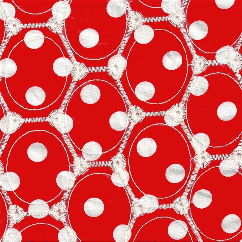 Embroidery Dots Ground Red - Ribes y Casals