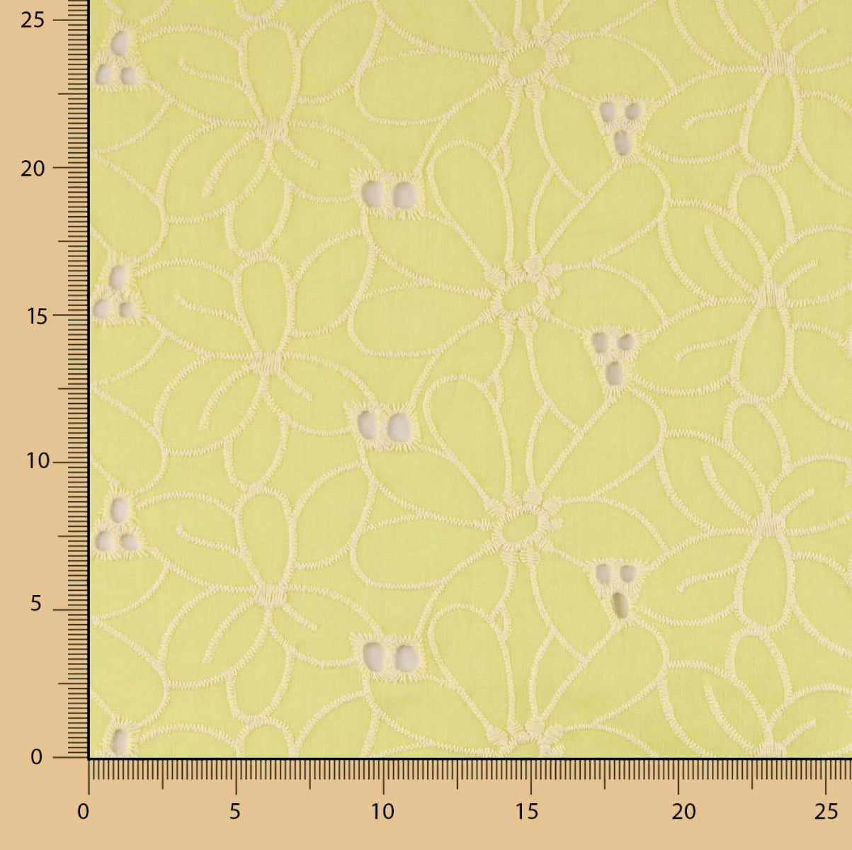 Swiss Embroidery Daisy Yellow - Ribes y Casals