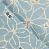 Retal Bordado Suizo Margarita Azul 55x140 cm - Ribes y Casals