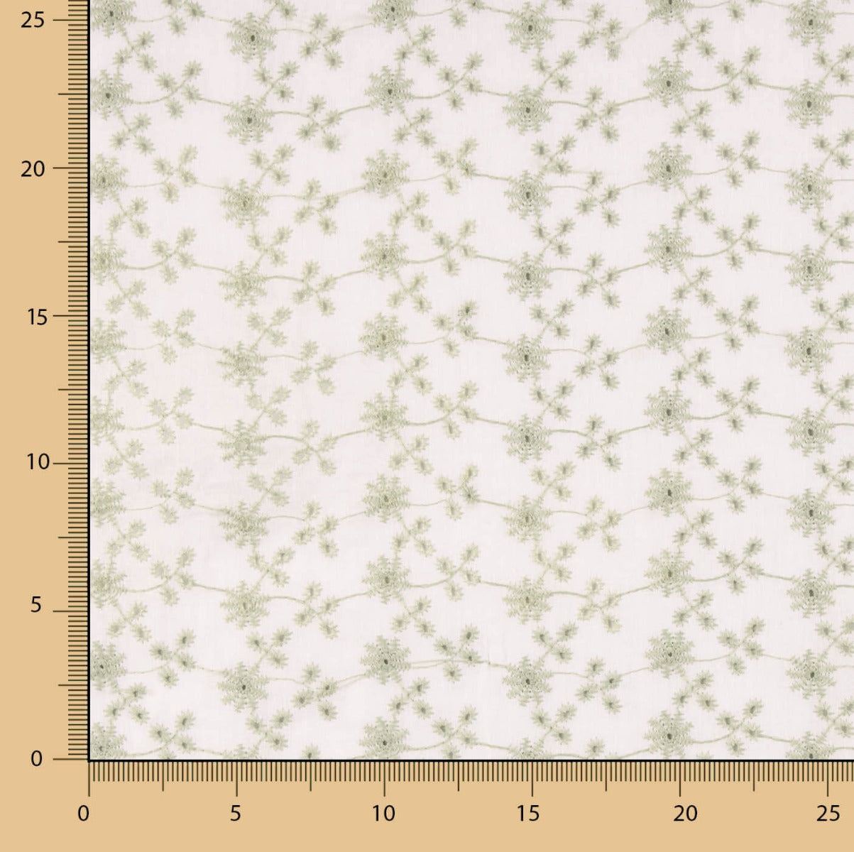 Swiss Embroidery Mini Flower Green - Ribes y Casals