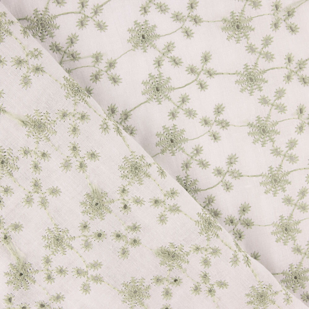 Swiss Embroidery Mini Flower Green - Ribes y Casals