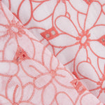 Retal Bordado Suizo Margarita Margen Coral 55x140 cm - Ribes y Casals