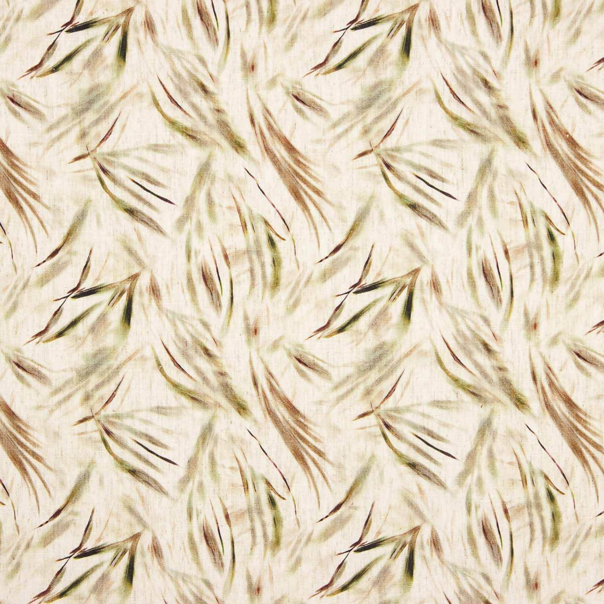 Brown Botanical-Print Viscose-Linen - Ribes y Casals