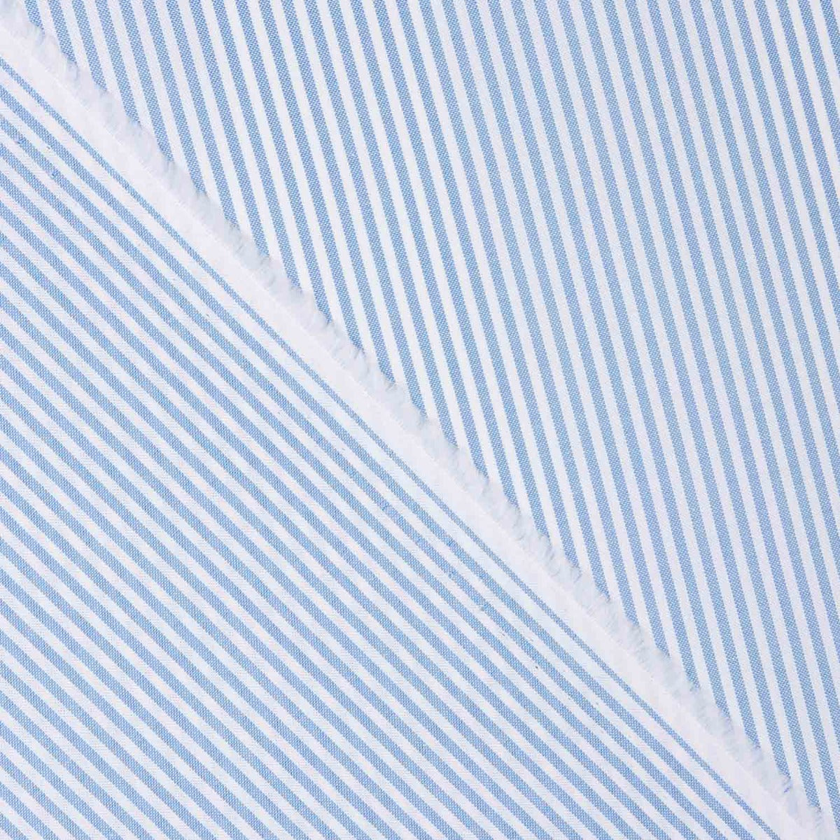 Striped Blue Cotton Shirting Fabric - Ribes y Casals