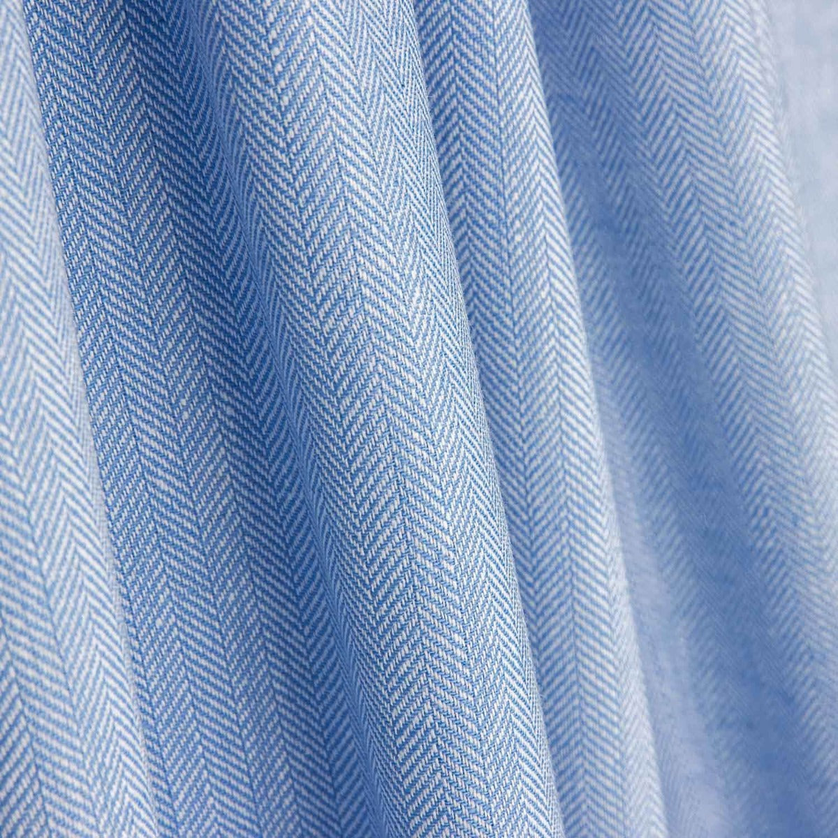 Light Blue Herringbone Linen-Cotton Chambray - Ribes y Casals
