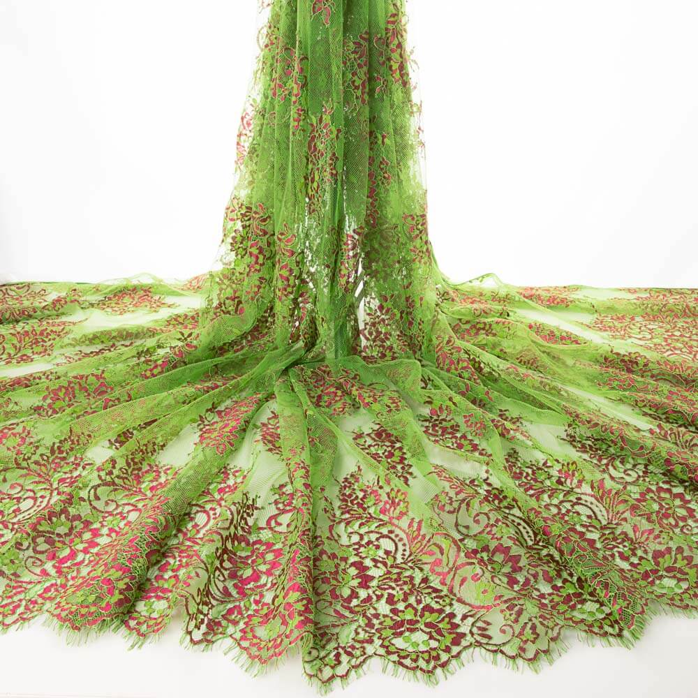 Green-Fuchsia Bicolor Chantilly Lace - Ribes y Casals