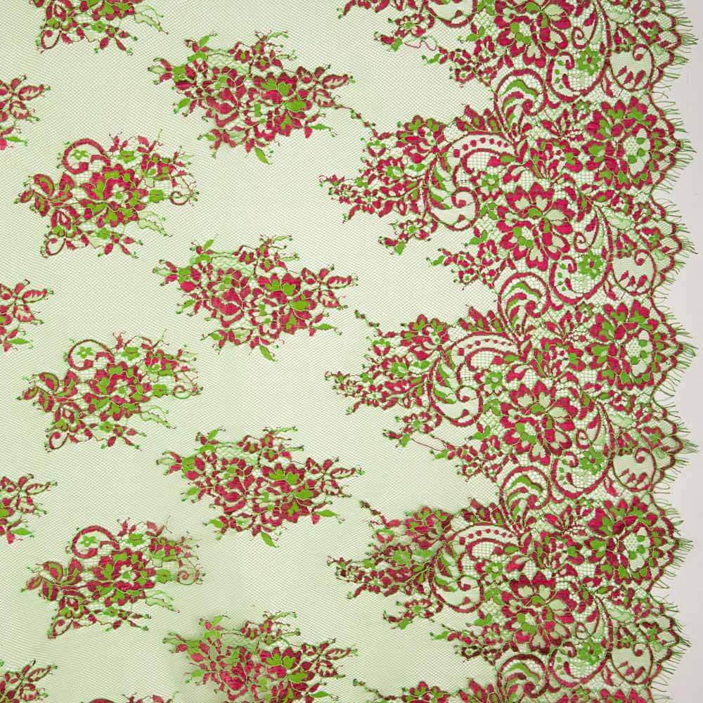 Green-Fuchsia Bicolor Chantilly Lace - Ribes y Casals