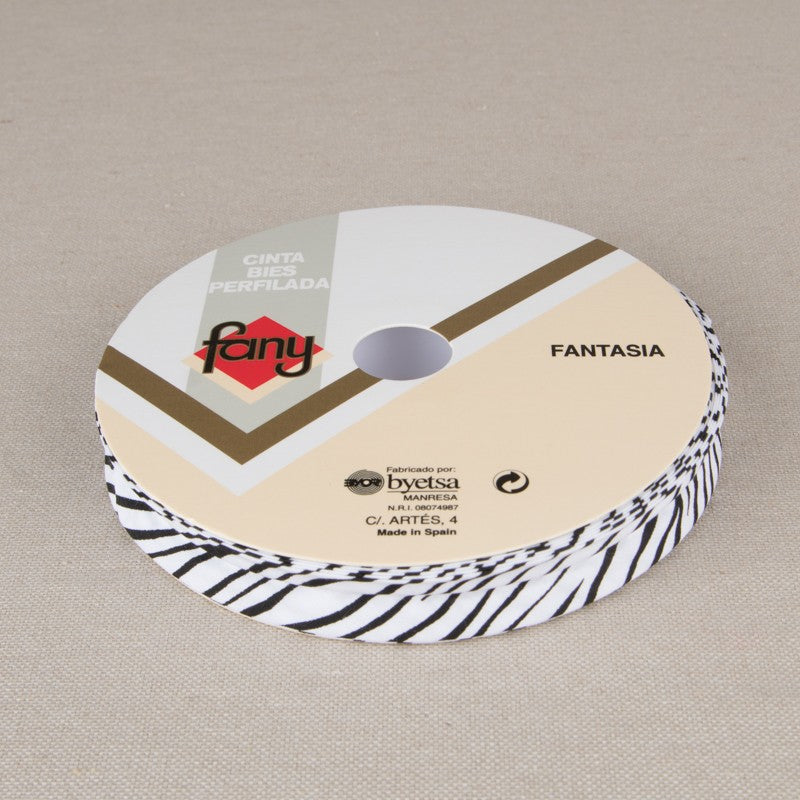 Zebra Fantasy Bias Tape 18mm - Ribes y Casals