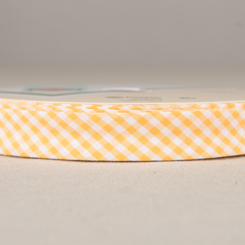Lace Bias Vichy Yellow 18mm - Ribes y Casals