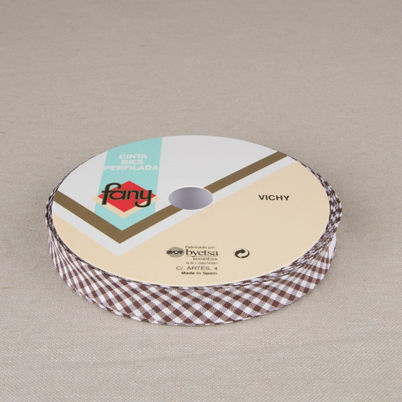 Lace Bias Vichy Brown 18mm - Ribes y Casals