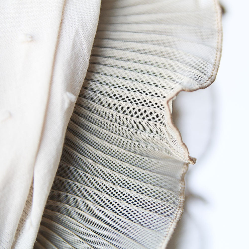 Pleated Chiffon Ribbon 4&#39;5cm Beige - Ribes y Casals