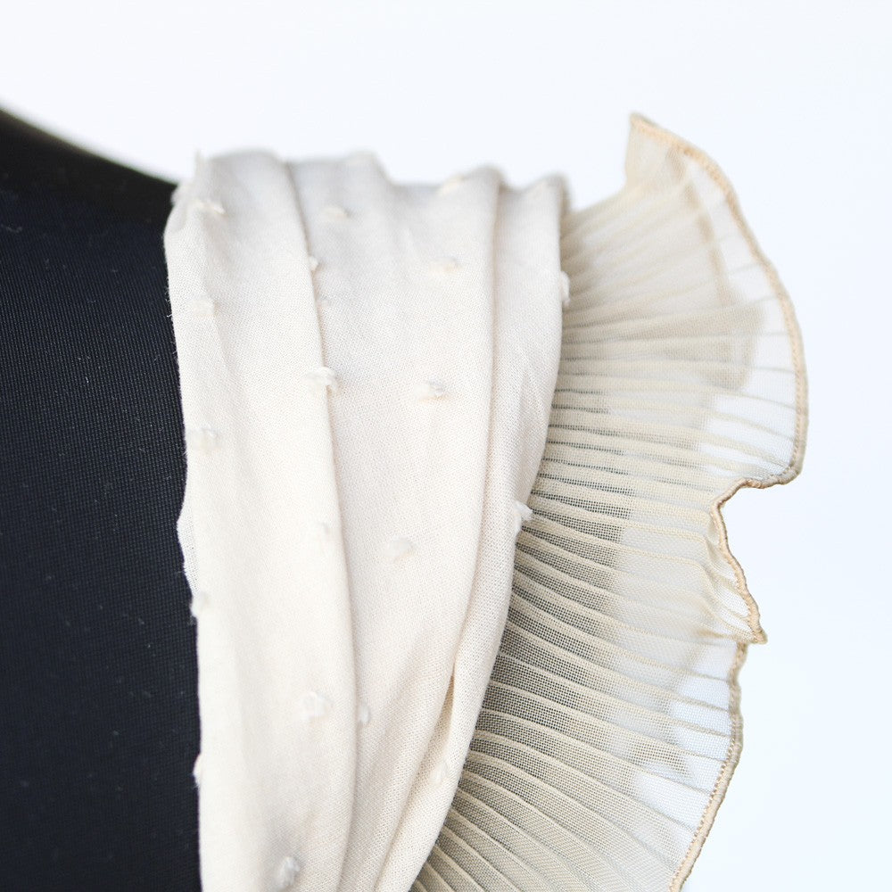 Pleated Chiffon Ribbon 4&#39;5cm Beige - Ribes y Casals