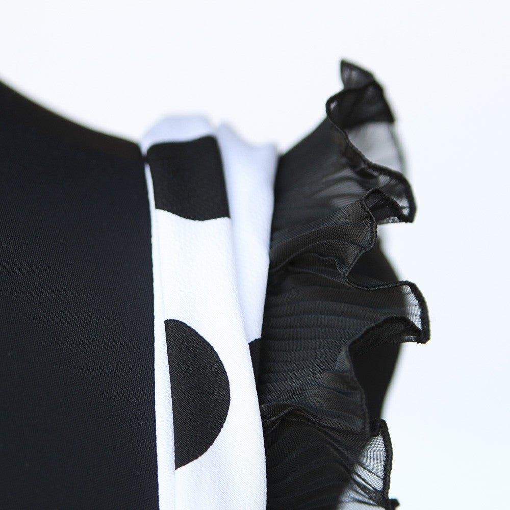 Pleated Chiffon Ribbon 4&#39;5cm Black - Ribes y Casals