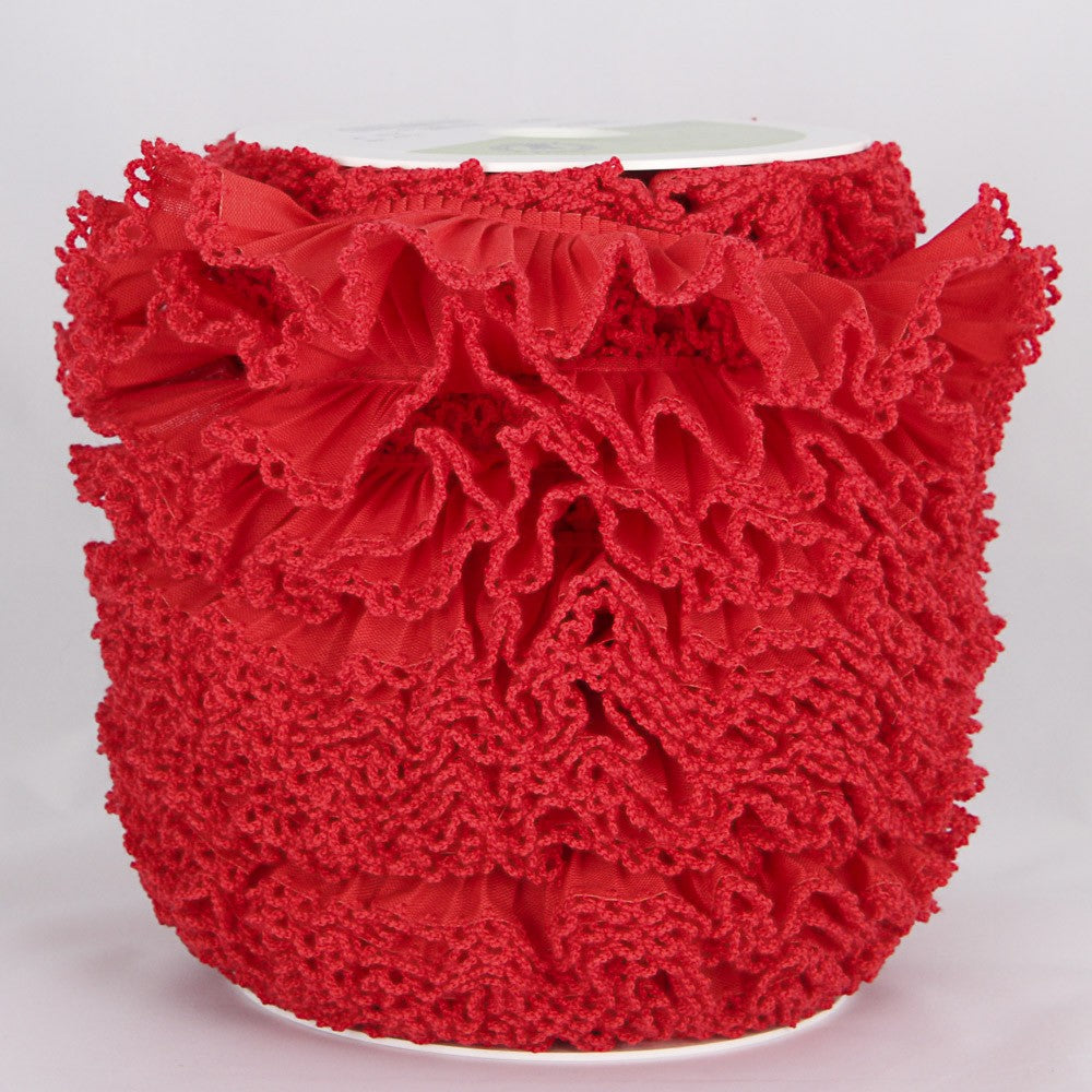3cm Red Pleated Ribbon - Ribes y Casals