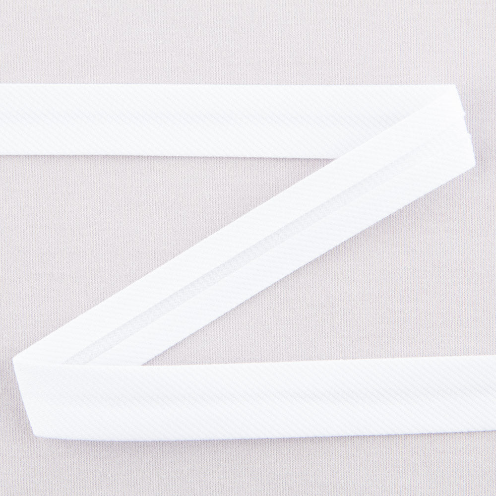 White Bias Pique Ribbon 18mm - Ribes y Casals