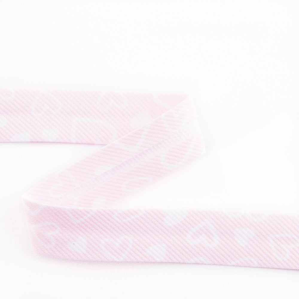 Pink Hearts Bias Ribbon 18 mm - Ribes y Casals