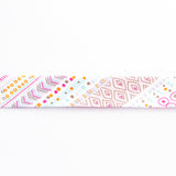 Pink Geo Bias Ribbon 18 mm - Ribes y Casals