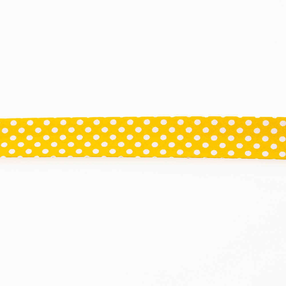Yellow Polka Dot Bias Tape 18mm - Ribes y Casals
