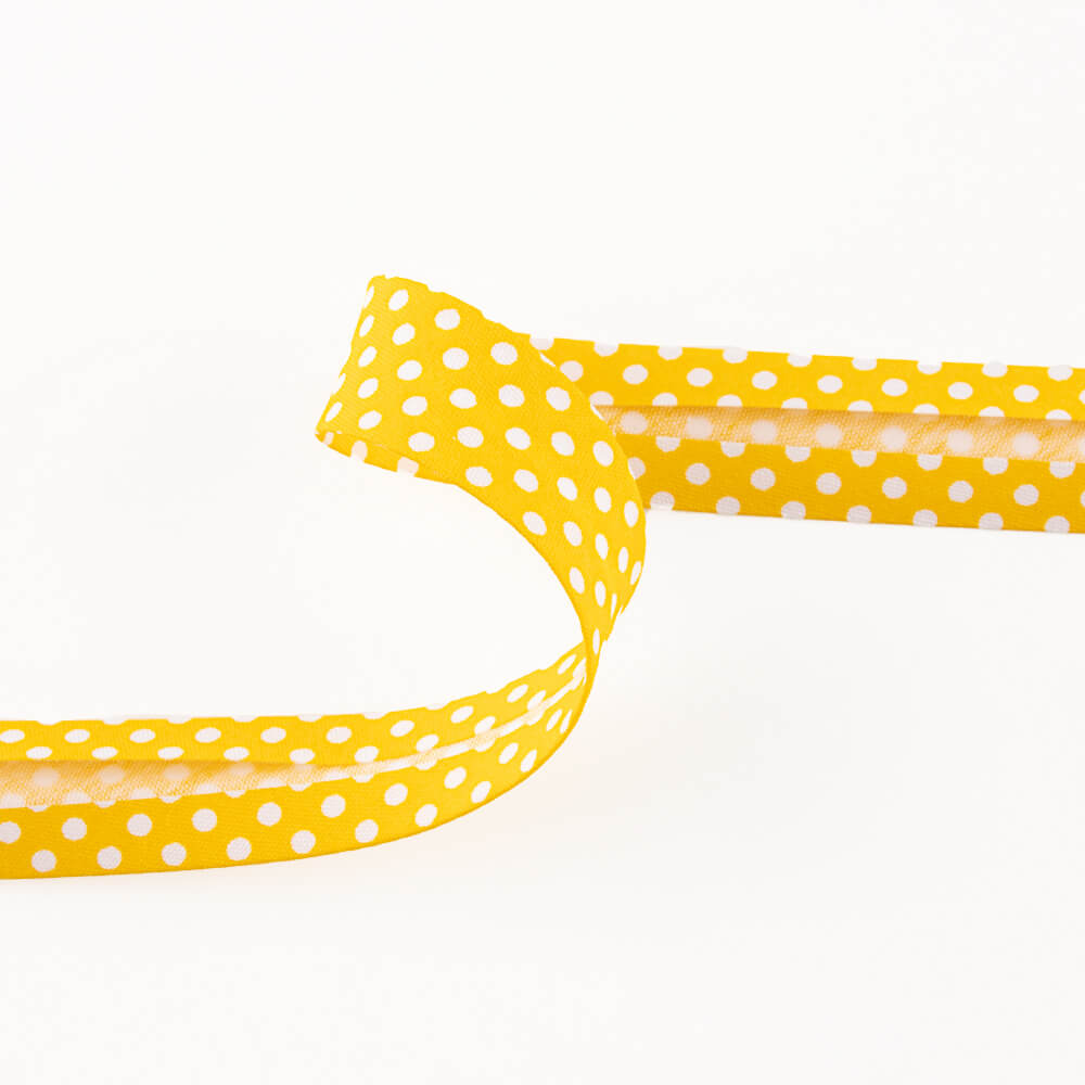 Yellow Polka Dot Bias Tape 18mm - Ribes y Casals