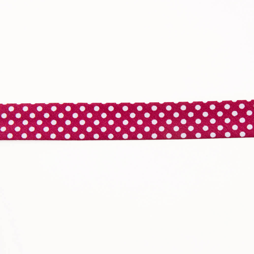 Garnet Polka Dot Bias Ribbon 18mm - Ribes y Casals