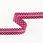 Garnet Polka Dot Bias Ribbon 18mm - Ribes y Casals