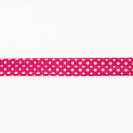 Fuchsia Polka Dot Bias Ribbon 18mm - Ribes y Casals