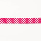 Fuchsia Polka Dot Bias Ribbon 18mm - Ribes y Casals