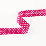 Fuchsia Polka Dot Bias Ribbon 18mm - Ribes y Casals