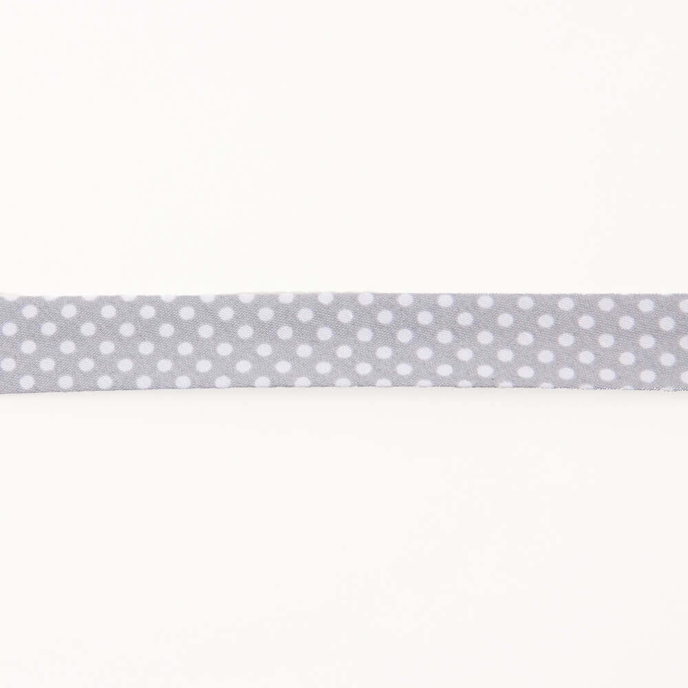 Gray Polka Dot Bias Tape 18mm - Ribes y Casals