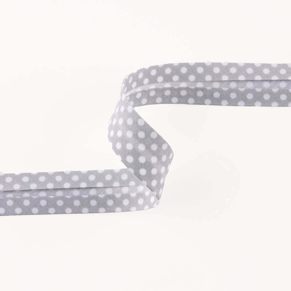 Gray Polka Dot Bias Tape 18mm - Ribes y Casals