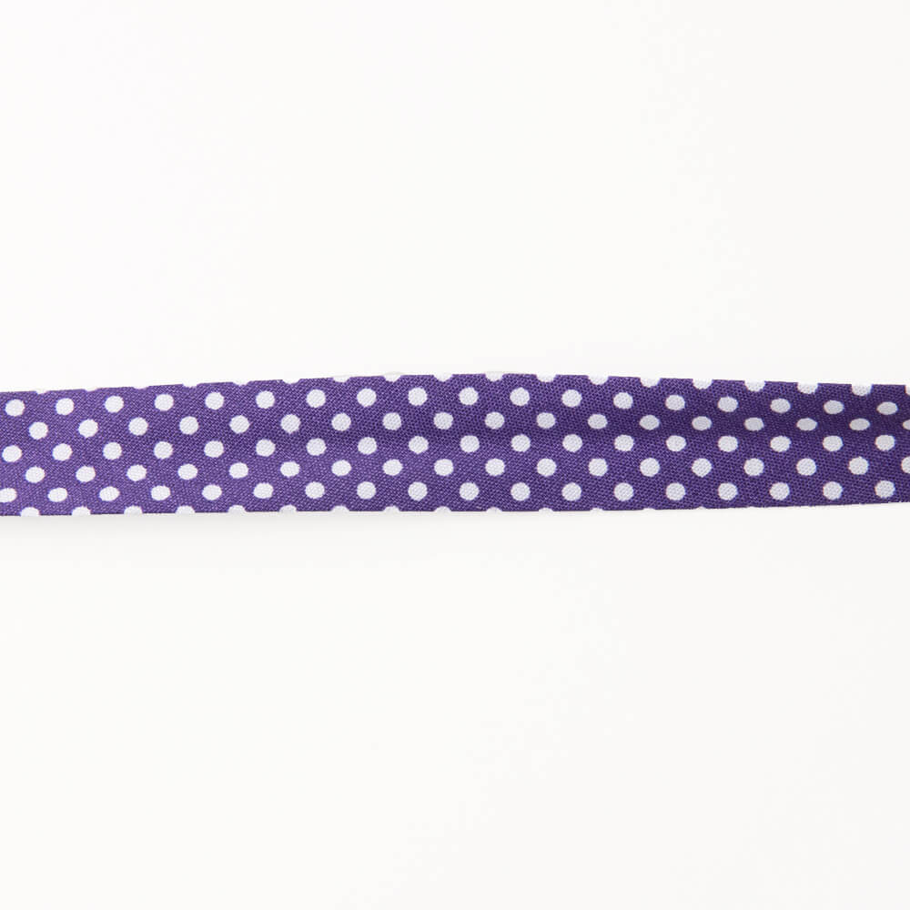 Purple Polka Dot Bias Ribbon 18mm - Ribes y Casals