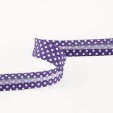 Purple Polka Dot Bias Ribbon 18mm - Ribes y Casals