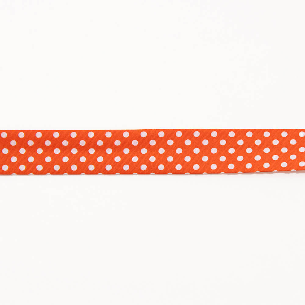Orange Polka Dot Bias Tape 18mm - Ribes y Casals