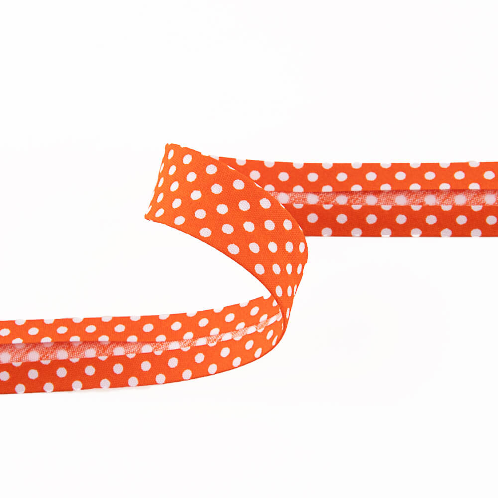 Orange Polka Dot Bias Tape 18mm - Ribes y Casals