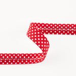 Red Polka Dot Bias Ribbon 18mm - Ribes y Casals