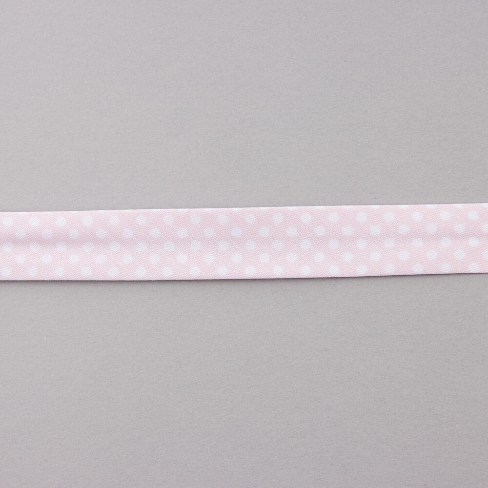 Pink Polka Dot Bias Ribbon 18mm - Ribes y Casals