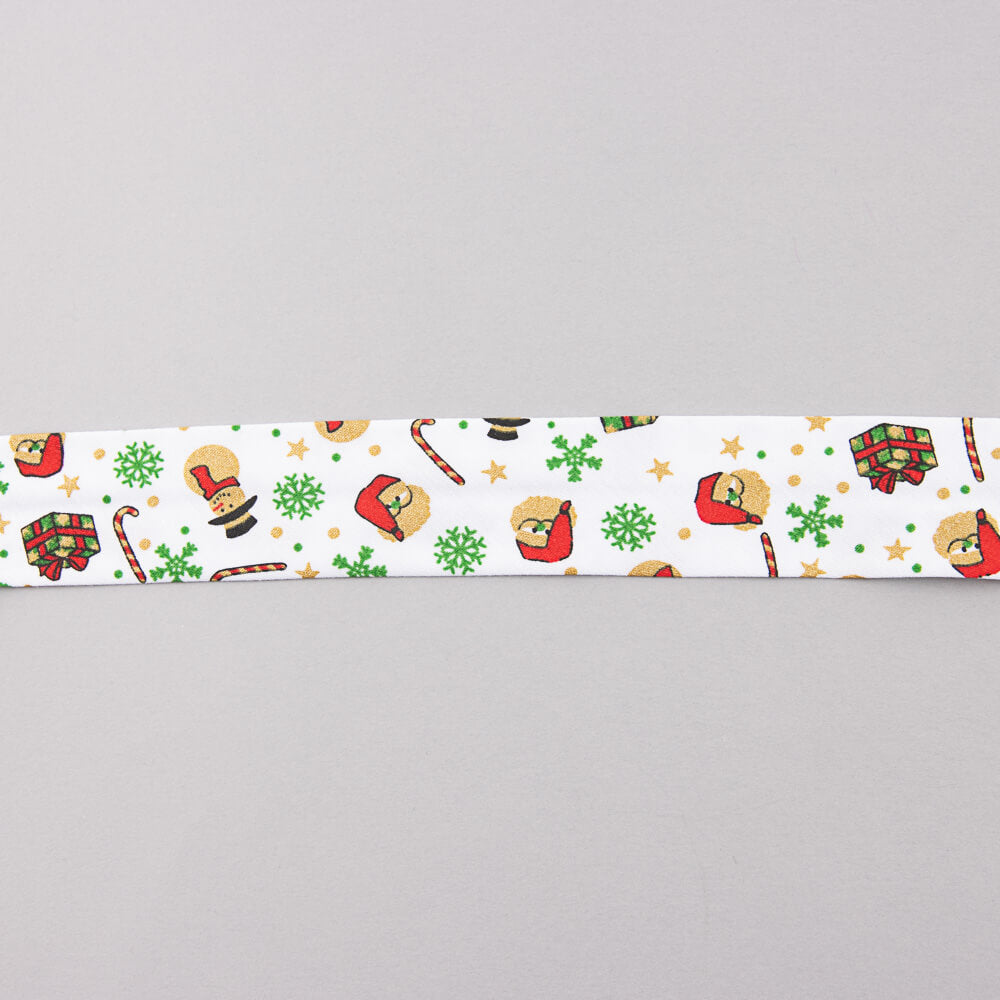 White Christmas Dolls Bias Tape 30mm - Ribes y Casals